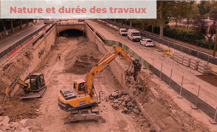 Porte Dauphine : Nature et durée des travaux